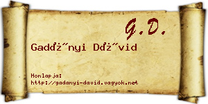 Gadányi Dávid névjegykártya