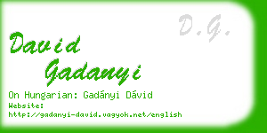 david gadanyi business card